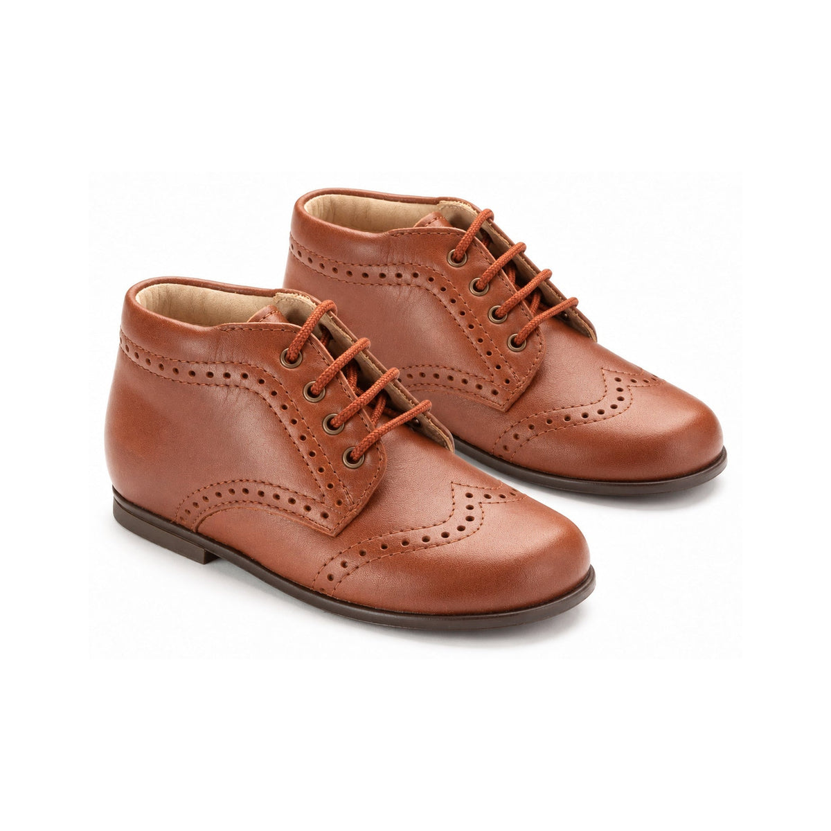 Brown Soft Leather Lace for Toddler by Beberlis