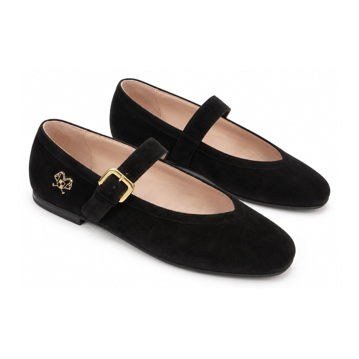Black Suede Mary Jane for Girls