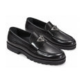 Black Polished Leather Girls Dress Loafer