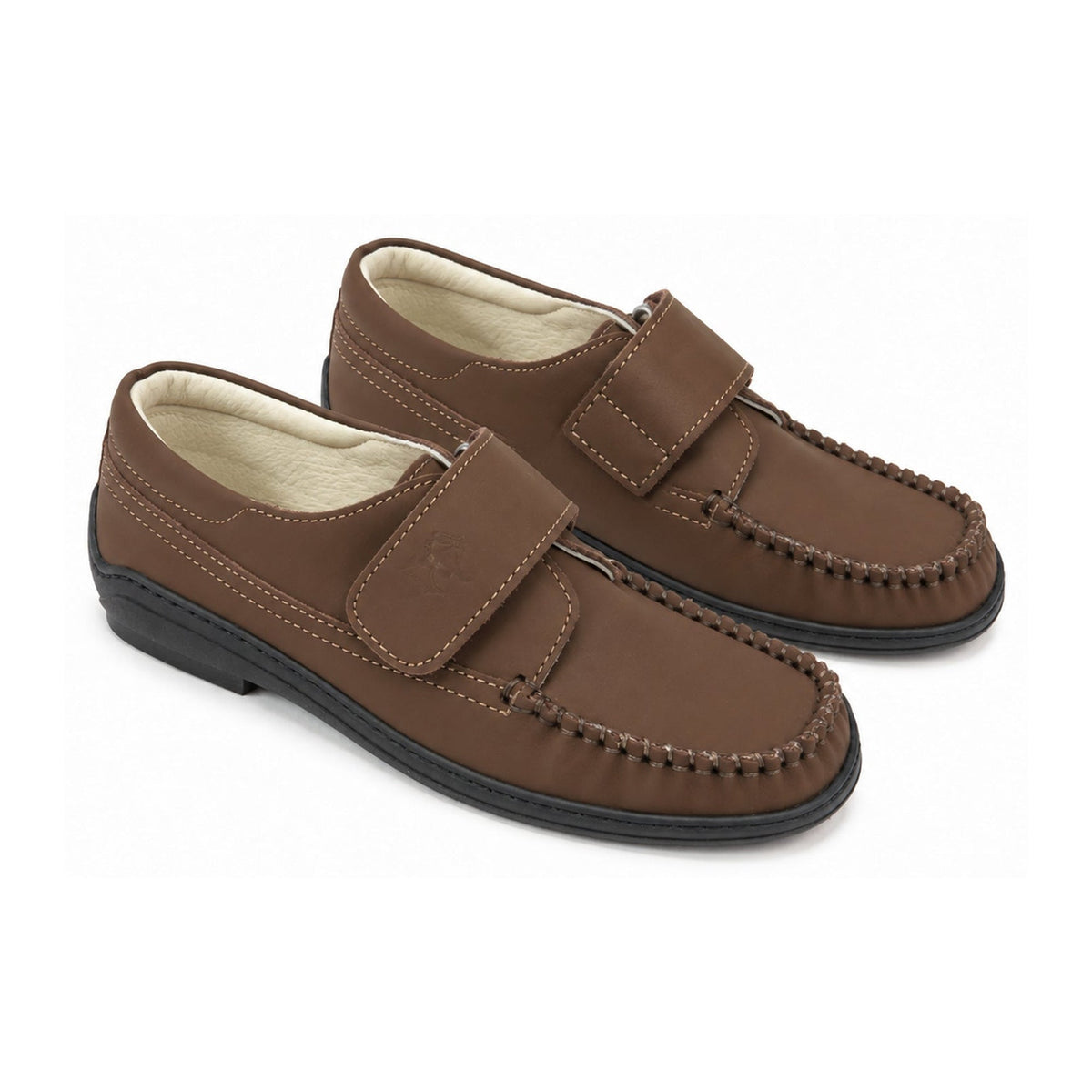 Brown Medium Sahara Boys Velcro Shoe