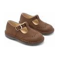 Boys T Strap Wingtip in Brown Medium Sahara