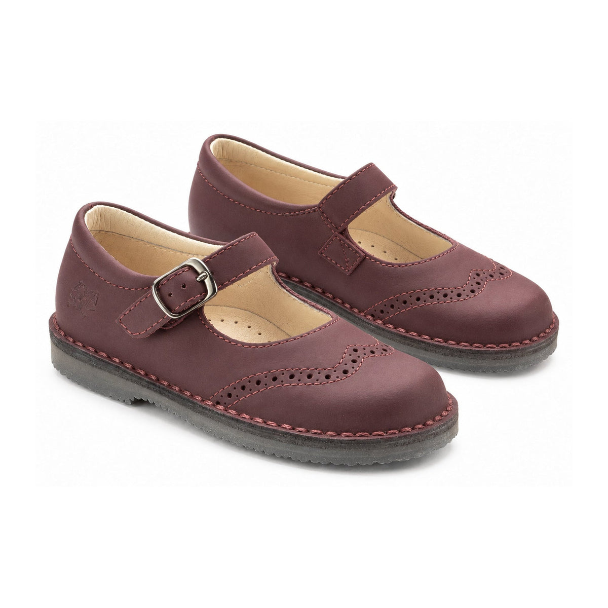 Bordo Sahara Girls Strap Shoe